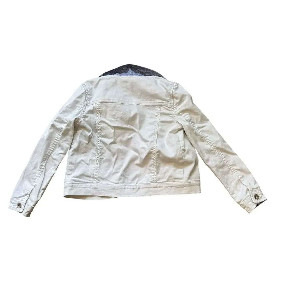 Vineyard Vines White Denim Jacket Girls Size Medium 10/12